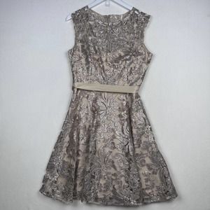 JS Boutique Women's Size 12 Sleeveless Crewneck‎ Sequin Embroidered Mini Dress